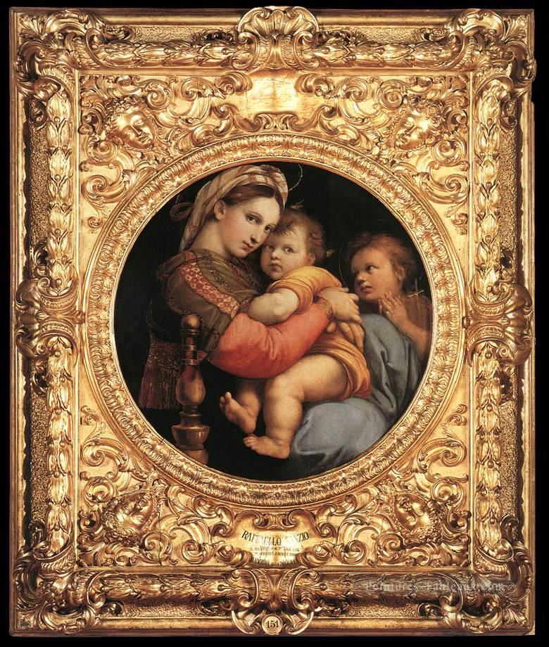 Madonna della Seggiola encadrée Renaissance Raphaël Peintures à l'huile